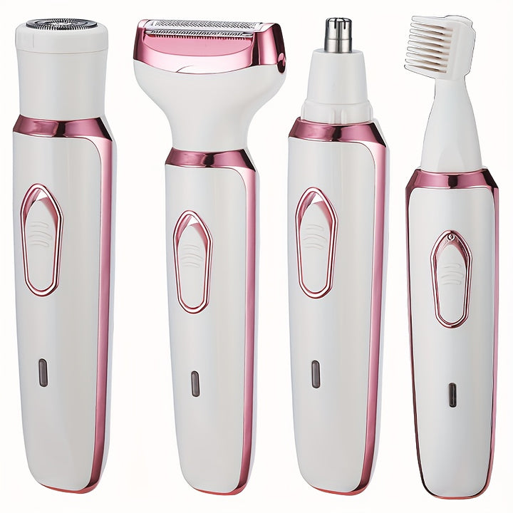 4in 1 Women's Electric Hair Remover/Women's Multi-Function Electric Hair Remover Set/Women's Bikini Trimmer/USB Rechargeable/Hair Remover for Eyebrows, Nose, Face, Legs, / Portable, Gentle, Women's Gift, Mother's Day Gift