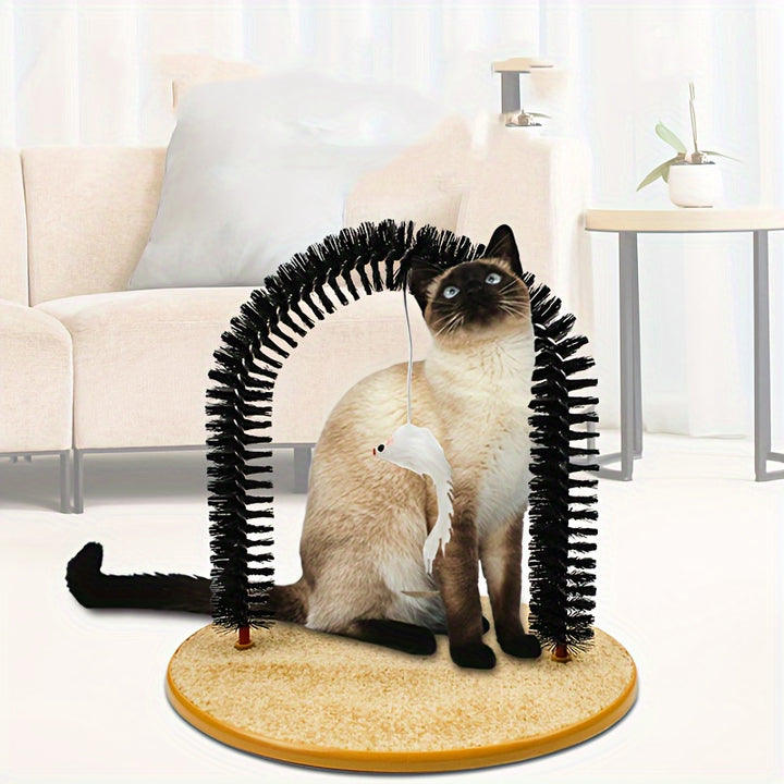 [Self Grooming Cat Arch Toy] Cat Arch Self Grooming And Massage Toy, Multifunctional Cat Hair Brush Cat Scratching Toy For Cats Kittens Interactive Supply