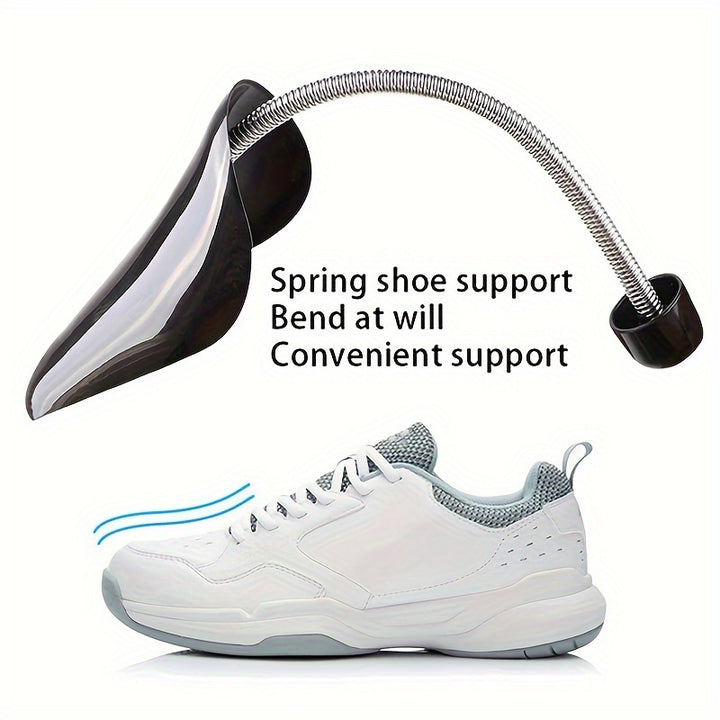 1 Pair Adjustable Plastic Shoe Stretchers with Automatic Spring Extension - Durable, Non-Deformable Shoe Expanders for Men & Women, Ideal for Sneakers & Faux Leather Shoes, Shoe Maintenance|Sleek Design|Springloaded Shoe Stre