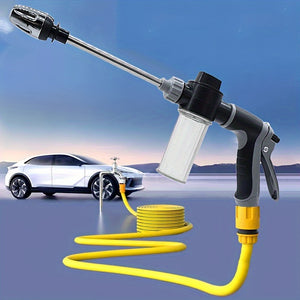 1PC High Pressure Car Wash Water Gun, Multi-Function Garden Hose Nozzle, Adjustable Thickened Rod Sprayer with Plated Copper Tip, Universal 3/4