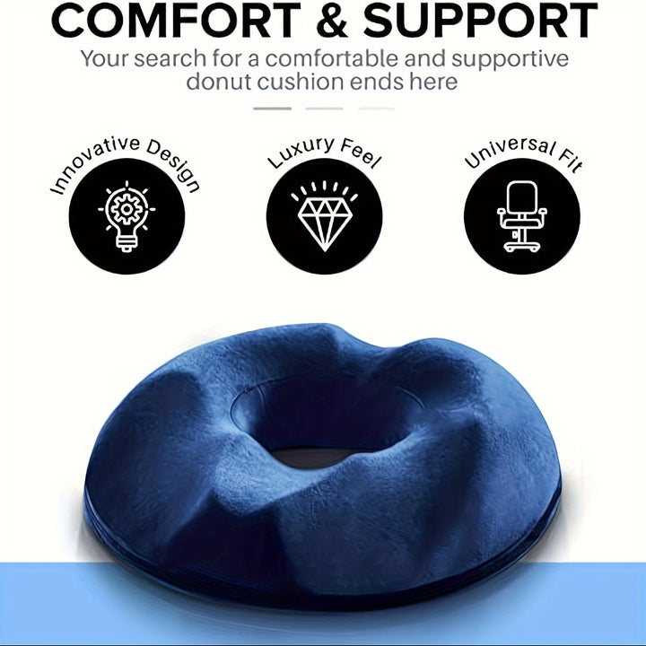 1pc Orthopedic Memory Foam Donut Pillow Coccyx Seat Cushion Hemorrhoid Cushion Tailbone Cushion for Pregnant Butt Cushion Hip Push Up Yoga Pillow Car Office School Chair Seat Pad
