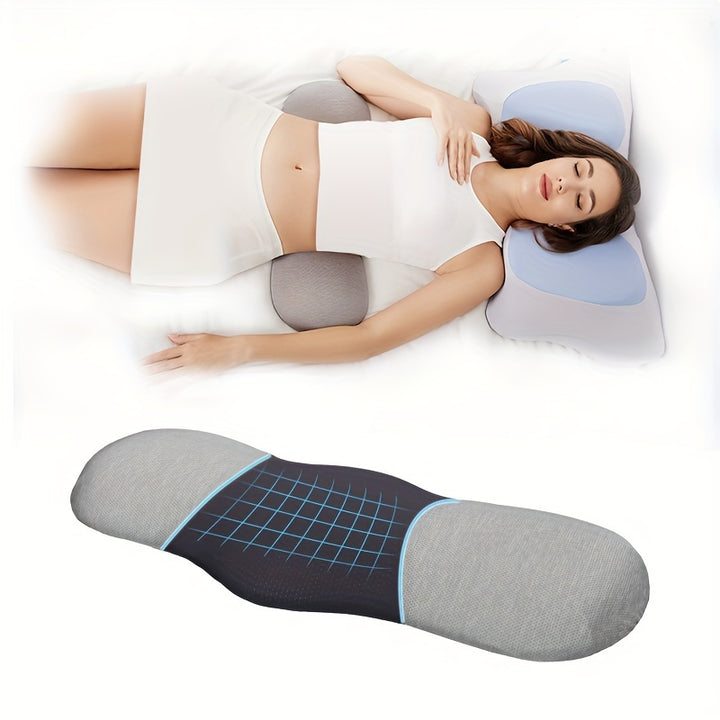 Coussin de soutien lombaire ergonomique pour lit, coussin rafraîchissant pour le bas du dos avec housse en nylon respirante et lavable, respectueux de la peau