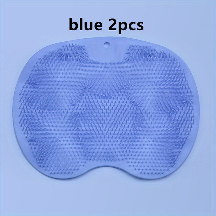 Dual-Texture Exfoliating 1pc Pink Scrubber Pad - Foot & Back, 11.8" - Non-Electric, Durable Plastic/Rubber, Ideal for Bathroom/Kitchen/Outdoor - Enhances Soap Suds Lathering