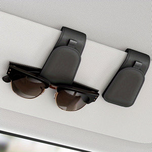 [Magnetic Sunglass Holder] 2pcs Magnetic Cloth Sotfamily Sunglass Holder for Car Visor, Glasses Clip