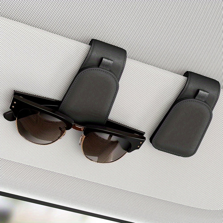 [Magnetic Sunglass Holder] 2pcs Magnetic Cloth Sotfamily Sunglass Holder for Car Visor, Glasses Clip