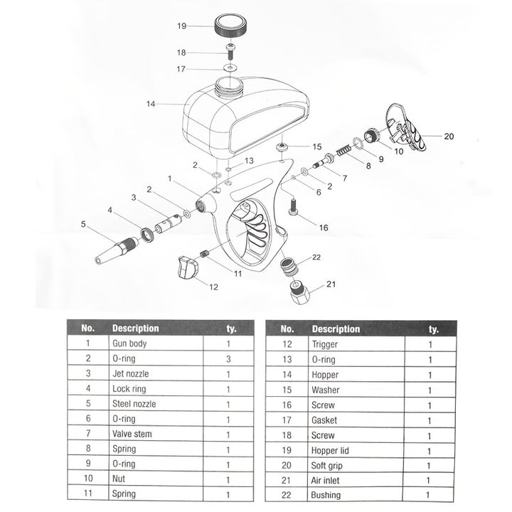1pc Sand Blaster Abrasive Air-Powered Small Nozzle Pneumatic Sandblasting Gun Metal Glass Sandblasting Remover Manual Sand Blaster For Air Compressor Home Improvement Auto Repair DIY