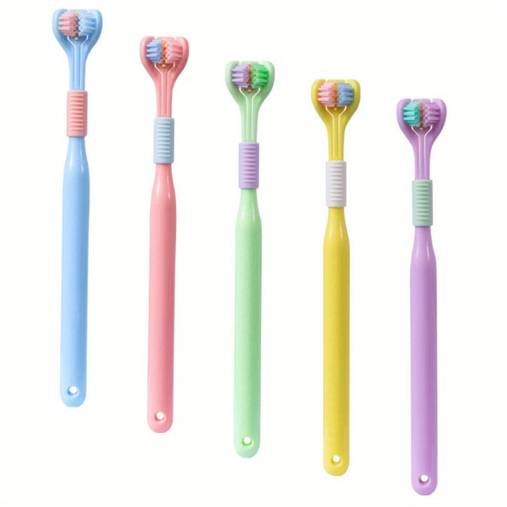 1pc Triple-Sided Soft Bristle Toothbrush for Gentle, Deep Cleaning - Travel-Friendly, Adult Oral Care