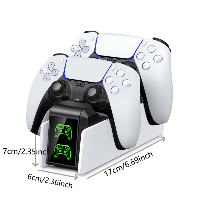 White Dual Fast Charging PS5 Accessories - Controller Charging Station For PS5 Controller