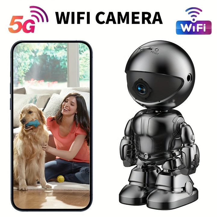 [Intelligent Robot Security Camera] 3 Million Pixels Pet Home Intelligent Security Camera - Motion Detection HD Robot Camera with Two-way Voice, Automatic Tracking, Alarm, and 360 HD Night Vision - Cell Phone Remote Monitorin