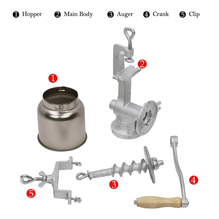 Manual Kitchen Grinder - Hand-Operated Device For Grinding Corn Into Flour, Milling Wheat Grains, And Nuts