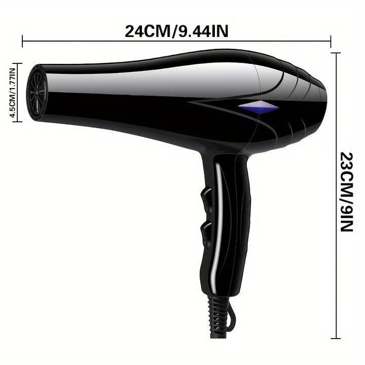 Professional Hair Dryer With European Plug High Power Salon Blow Dryer With Diffuser, Nozzles, And Styling Accessories