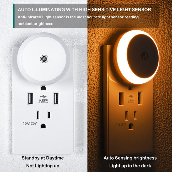 1pc Energy-Saving LED Night Light with Dusk to Dawn Sensor for Bathroom, Bedroom, Kitchen, and Corridor - Smart Wall Light for Home Decor and Safety