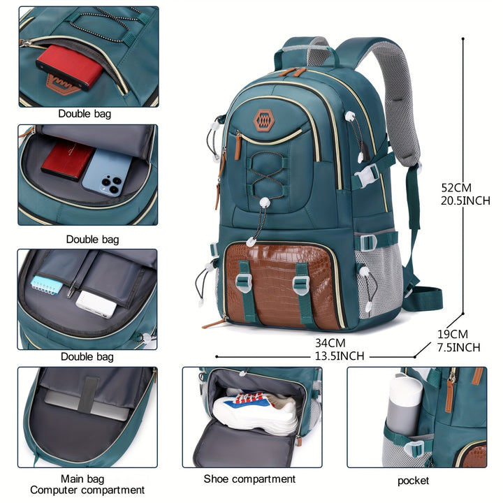 [Large Capacity Outdoor Travel Backpack] Outdoor Travel Backpack With Large Capacity For Sports Camping, Suitable For Men And Women With 17-inch Laptop Compartment