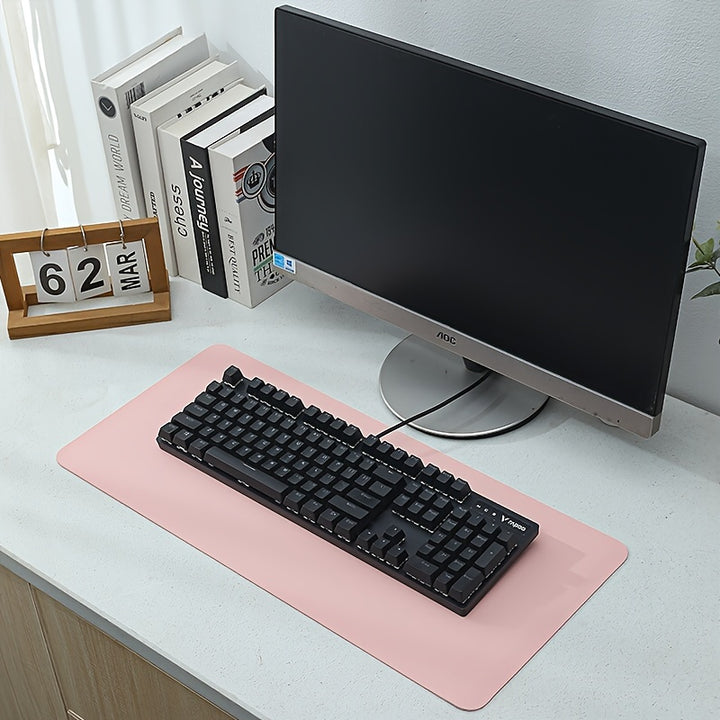 PU Leather Mouse Pad, Office Desk Mat, Pure Color Simple Computer Pad, Keyboard Pad, Table Mat, Non-slip Waterproof Stain-resistant Large/Medium/Small Non-slip Study Desk Mat