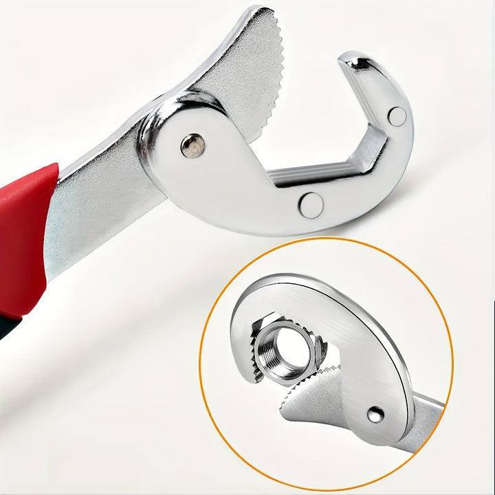 High Carbon Steel Double-Head Adjustable Wrench, High Torque Gear Movable Pipe Pliers, Non-Slip Handle, Durable Material of High Carbon Steel, Suitable for Daily Repair and Maintenance at Home Indoor and Outdoor, KPX