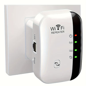 High-Speed WiFi Range Extender - Boosts Wireless Network Coverage up to 300Mbps, Long-Range Repeater with Integrated Antennas, Easy Setup, US Plug for Home and Office Use