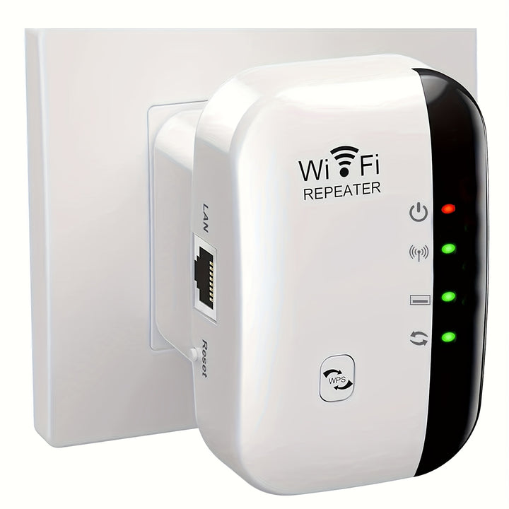 Ripetitore WiFi ad Alta Velocità - Aumenta la Copertura della Rete Wireless fino a 300Mbps, Ripetitore a Lunga Distanza con Antenne Integrate, Facile Installazione, Spina US per Uso Domestico e Ufficio