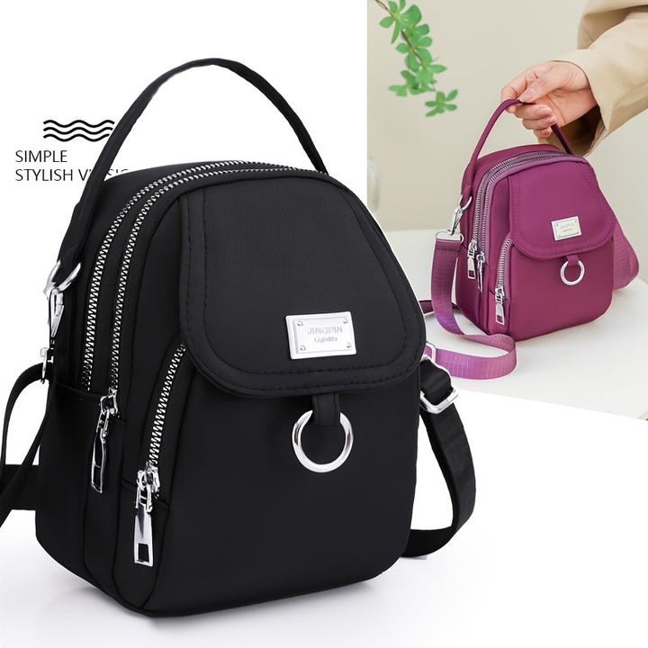 OGEHUAFEE Women'S Fashionable Mini Crossbody Bag - Lightweight, Adjustable Strap, Zipper Closure, Waterproof Nylon, Multiple Compartments, External Headphone Port, Casual Style, Hand Washable, Casual Accessory | Minimalist De