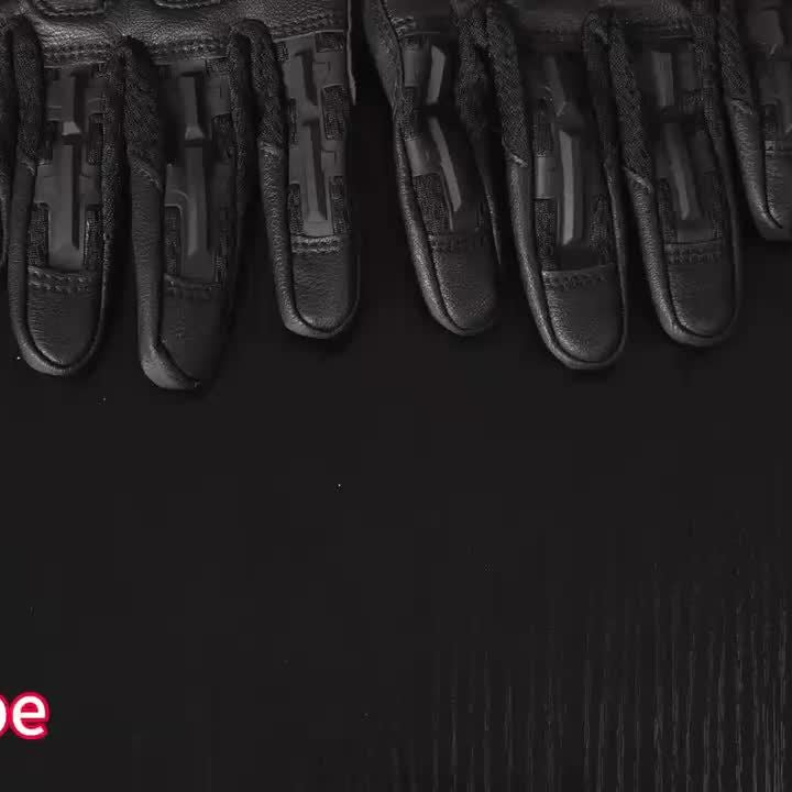 1 Pair Meromibe Men's Touch Screen Full-Finger Gloves - Black Nylon Blend with Secure Wrist Strap, Padded Palm & Flexible Rubber Knuckles for Cycling, Outdoor Sports & Halloween Costume, MEROMIBE