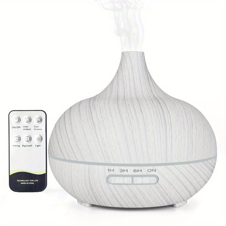 1pc 550ml Essential Oil Diffuser, Remote Control Diffusers For Essential Oils, Electric Ultrasonic Air Humidifier, Aromatherapy Diffuser With Waterless Auto-Off