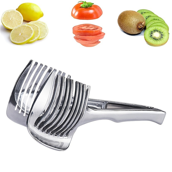 Slicer, Slice Tomatoes, Lemons, and Onions Effortlessly with this Stainless Steel Kitchen Utensil! Kitchen Accessories