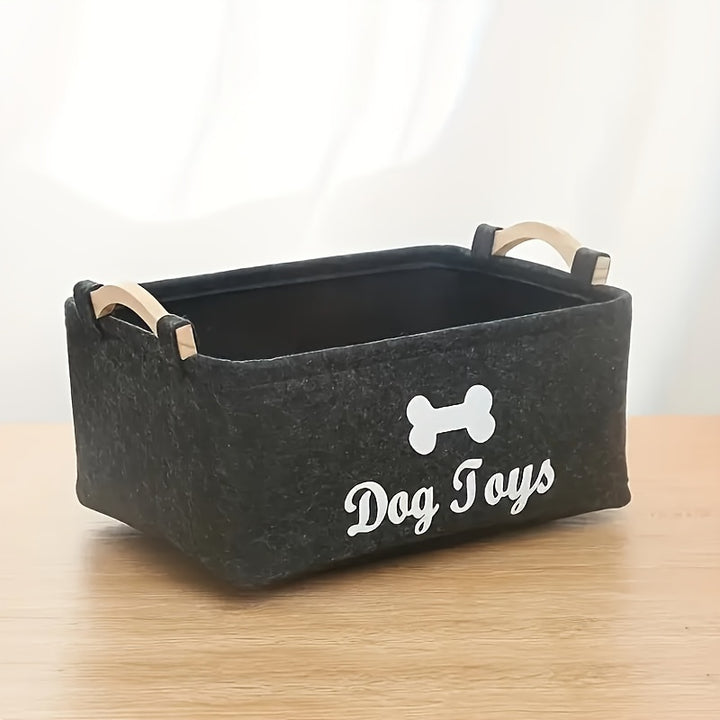 Great for Organizing Felt Pet Toy Storage Box, Dog Toy Box Storage Basket - Dog Toys, Blankets, Leashes, Food, Puppy Clothing Item Storage, Dog Supplies