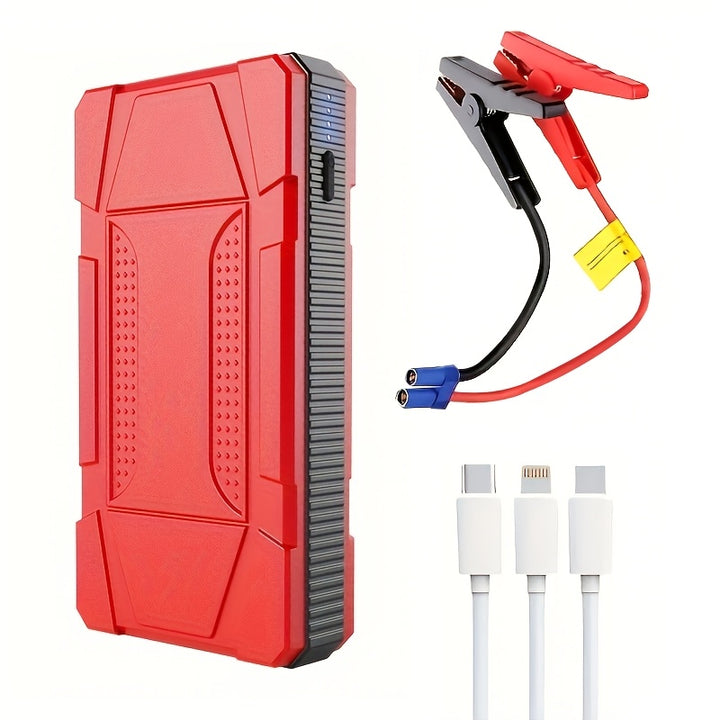 Portable Car Jump Starter Emergency Power Bank - 12V Battery Booster Charger for 6.0L Gasoline And 5.0L Diesel Engines - with Flashlight - for Cars, Motorcycles, SUVs - Safely Jump-Start A Dead Battery In Seconds - Perfect Gi