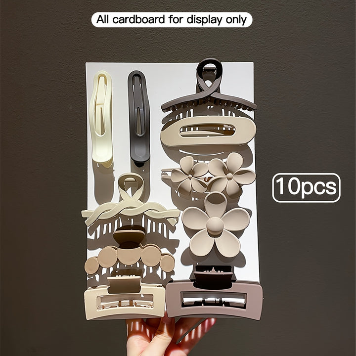 10/11pcs Versatile Bun Hair Claw - Women's Back-of-the-Head Outing Headwear