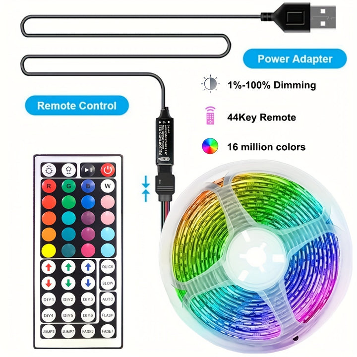 Wireless Control LED Strip Lights Infrared Remote RGB Lighting Decorationg Living Room Atmosphere Light Ribbon Flexible Lamp Decor String