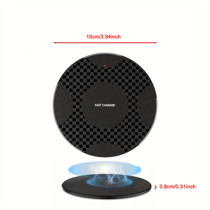 10W Fast Wireless Charger, Compatible with iPhone 16/15/14/13/12/11/8 Series, Galaxy S23/S22/S21/S20/S10/S9/S8/S7/S6 Series, Note 10/9/8/5 Series, Slim Design for Bedside & Office Desk, Free Cable Included