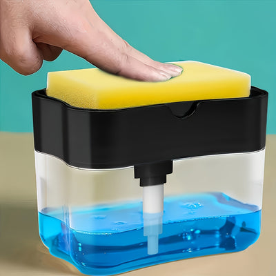 1 Pc Automatic Dish Soap Dispenser, Battery-Free, Manual Pump, Commercial Kitchen Dishwashing Station, Sponge Holder with Liquid Soap