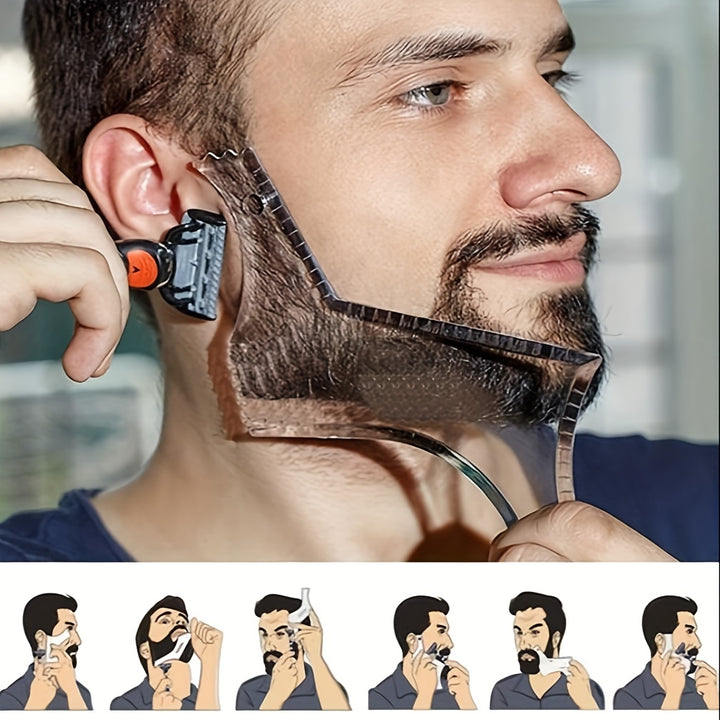 Perfect Line Up & Edging Beard Shaping & Styling Tool with Comb - Works with Electric Trimmers & Clippers for Men's Jaw, Cheek & Neckline