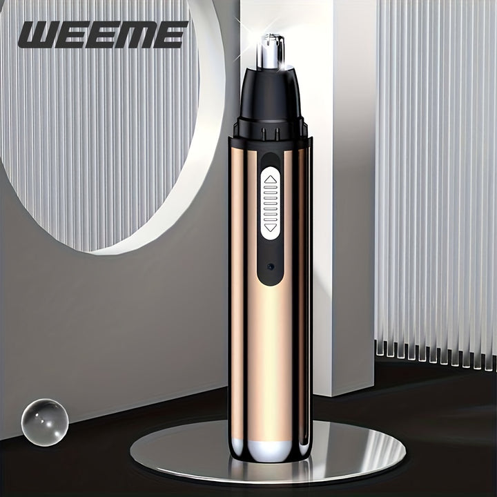 [400mAh Rechargeable Nose Trimmer] WEEME Electric Nose Hair Trimmer, Metal Nose Hair Shaver with Rechargeable Lithium Battery, USB Charging, 400mAh Capacity