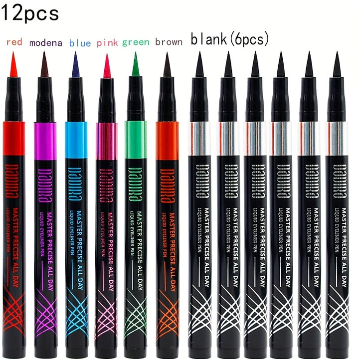 [Waterproof Smudge-Resistant] 12pcs Eyeliner Makeup Set | Waterproof, Smudge-Resistant, Easy To Apply | Ideal For Valentine's Day & Mother's Day & Christmas & Halloween And Other Gatherings | Includes 7 Vibrant Colors + Black