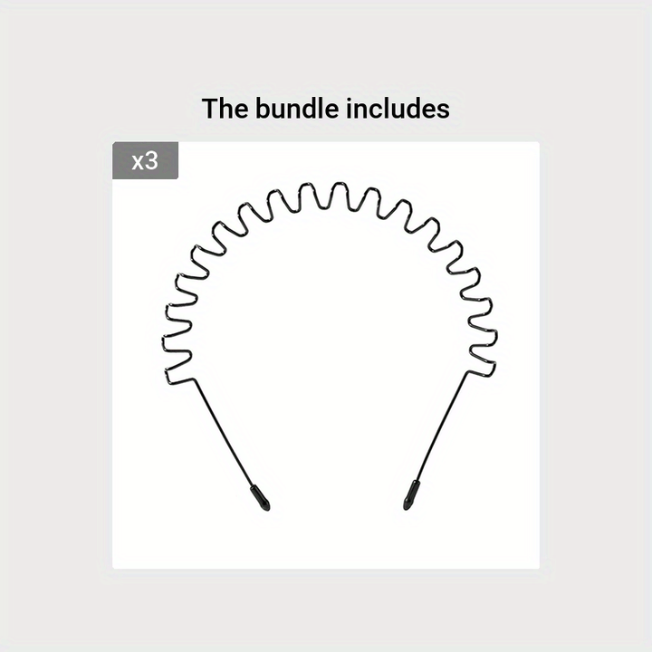 Metal Hair Band For Men Headband Women Hair Bands Men Unisex Black Wavy Spring Outdoor Sports Headbands For Men's Hair Band Hoop Clips Women Accessories Simple Elastic Non Slip Head Band Headwear, Ideal choice for Gifts