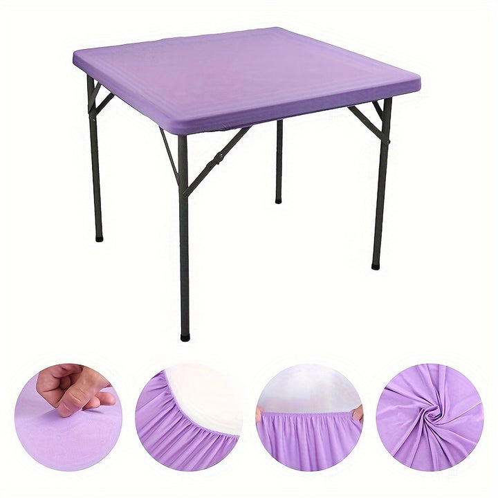 [4ft/6ft Foldable Tablecloth] 1pc Washable Rectangular Tablecloth for Outdoor Parties and Camping - Foldable, Elastic, and Fitted - 4ft/6ft Size - Durable Polyester Fabric for Home Decor