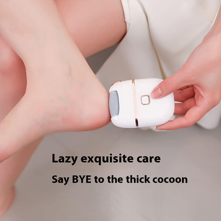 Rechargeable Electric Foot Grinder, Three Replaceable Grinding Heads, thickness Grinding Head for Thick Polishing, USB Rechargeable, Portable And Easy to Use, cracked and dry Light Beige care