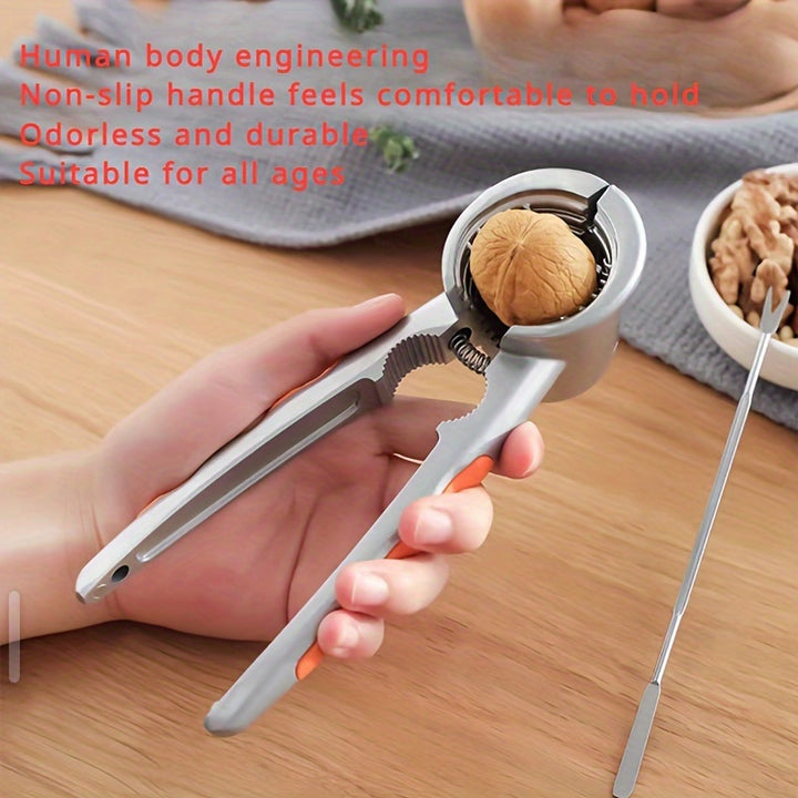 1pc Metal Walnut Cracker Clamp - Multi-Functional Nut Opener Tool for Pecans, Hazelnuts - Durable Household Kitchen Gadget with Non-Slip Handle