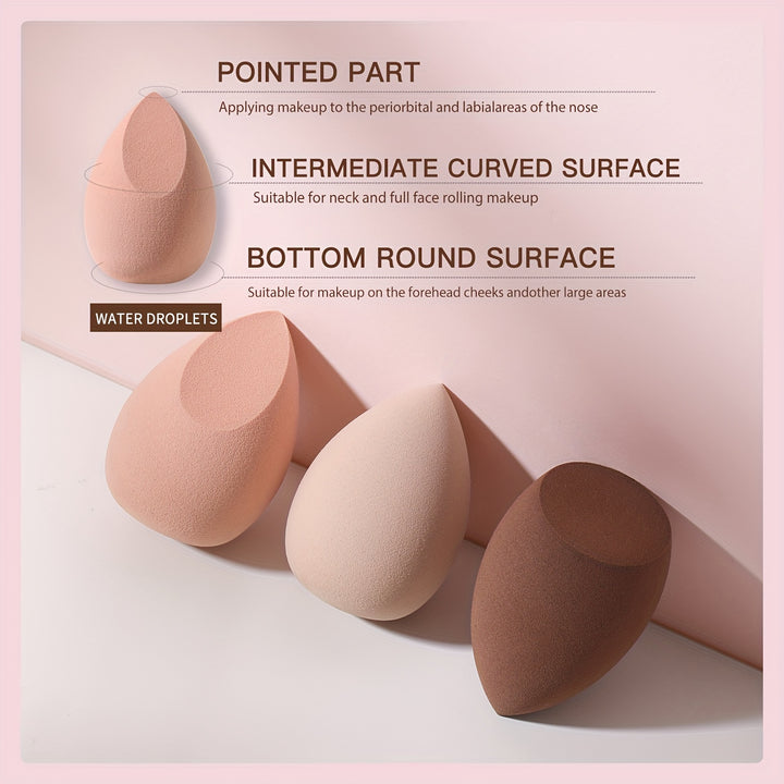 3 PCS Makeup Sponge Set Professional Beauty Sponge Blender Makeup Foundation Blending Cosmetic Makeup Puff For Powder Cream