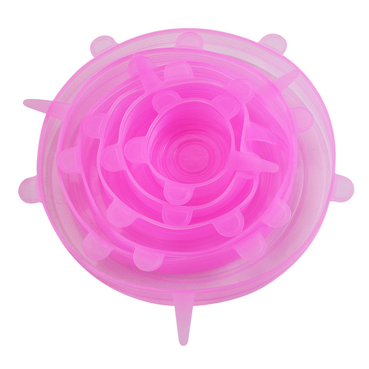 6/12pcs Reusable Silicone Stretch Lids - Multifunctional, Fresh-Keeping Covers for Food Bowls, Fruits & Veggies