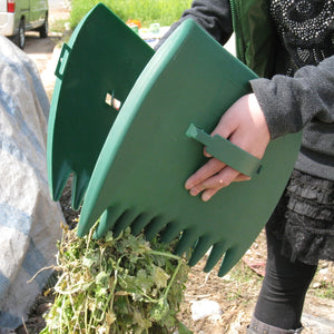 Large Durable Plastic 2pcs Leaf Scoops Hand Rakes - Gardening Hand Tools Set for Picking Up Leaves, Grass Clippings, Debris