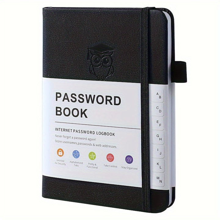 [Pocket Size Password Manager Notebook] Password book with letter labels. Hardbound password manager notebook for the elderly, Internet password log diary, computer and website login address manager, pocket size