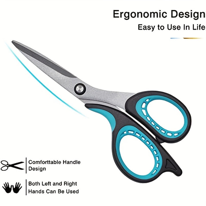Teflon-Coated Scissors That Won'T Stick, Suitable for Home And Office Use, Rust-Free Shears Ideal for Kitchen Tasks, And Comfortable Grip Scissors for Arts, Crafts, And DIY Projects in Classrooms.
