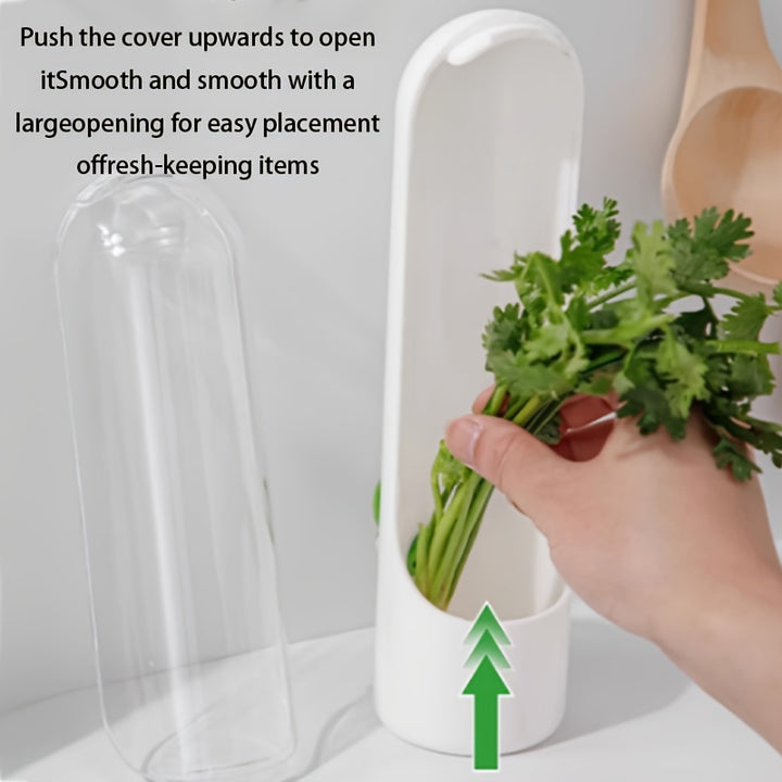 [1/2pcs Fresh Herb Preservation Pod] 1/2pcs Vegetables Preservation Pod Herb Preservation Vegetables Fresh Coriander Container Suitable For Refrigerator, Keep Bottle Herb Preservation, For Mint Refrigerator Storage, Keep Gree