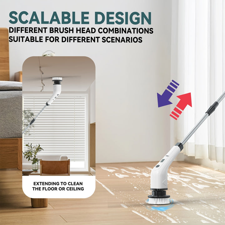 Multi-Functional Electric Cleaning Brush With Retractable Handle, 7-In-1 Cleaning Brush