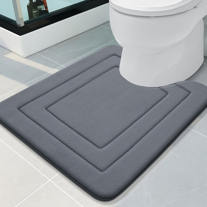 1pc SoftTouch Memory Foam Bath Mat, Non-Slip, Stain Resistant, Water Absorbent, Foot Massage, Rectangular Polyester Floor Rug with PVC Backing, 600gsm, 1.2cm Thick, for Bathroom, Kitchen, Laundry Room