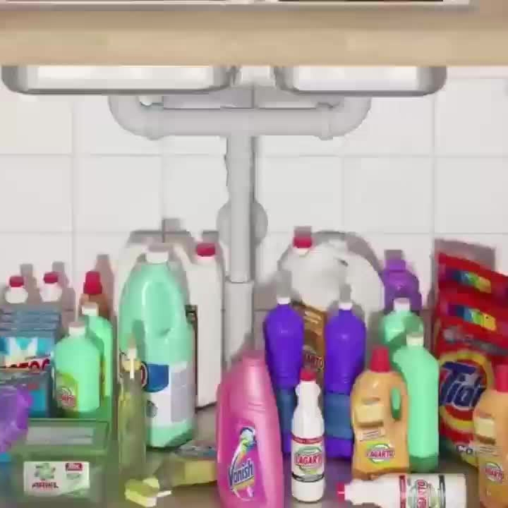 Two-Level Organizers for Under The Sink, Featuring a Sliding Pull-Out Shelf Made of Metal