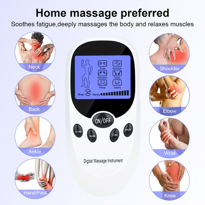 CESLIFF TENS + EMS Dual Channel Muscle Therapy Pulse Massager With 8 Electrodes Relieves Shoulder, Shoulder And Back Pain, Knee Muscle Injury Recovery, Portable Design, Best Gift For Friends And Family