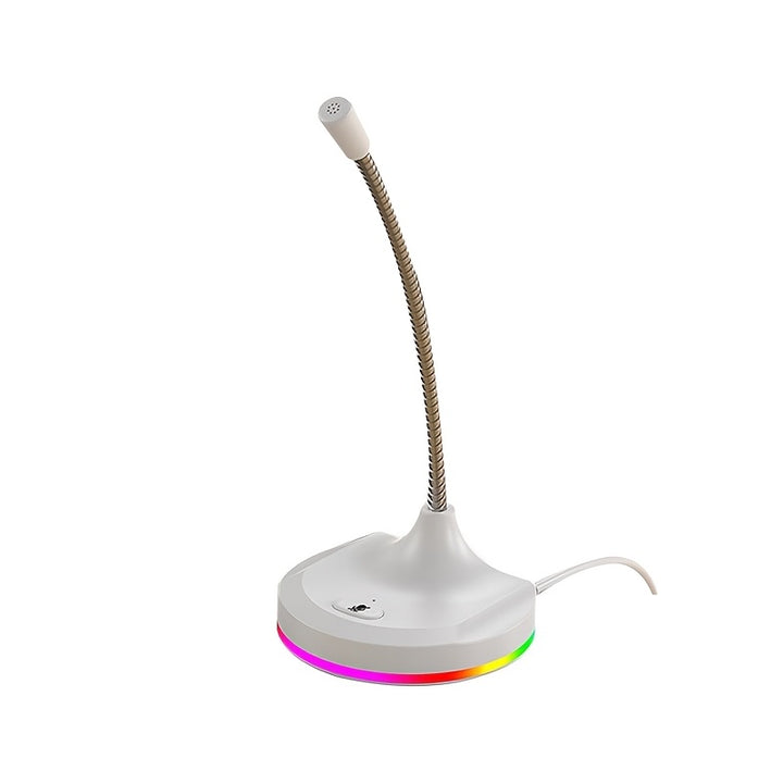 Microfono USB per computer con luci RGB colorate, microfono per videoconferenze, microfono universale per giochi, voce dal vivo, nero - 1 pz