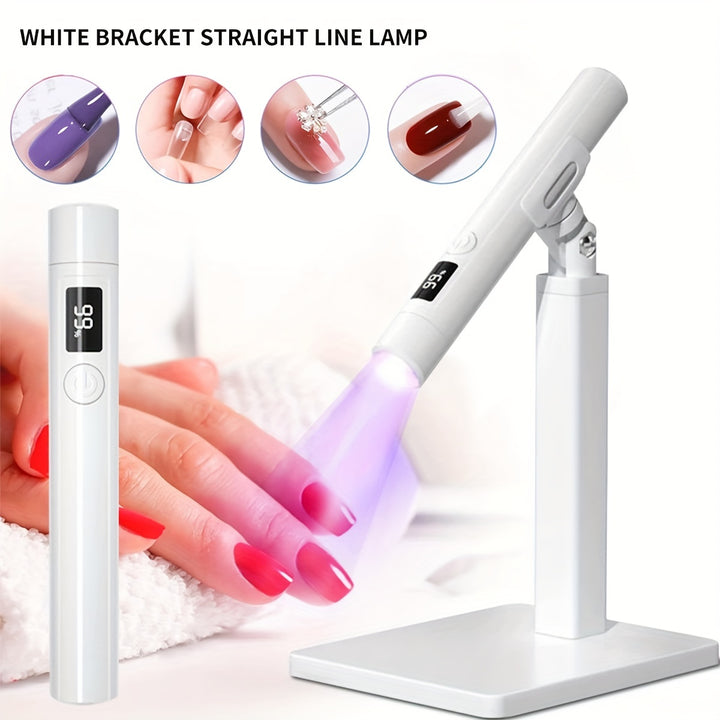 Pink LED Nail Lamp with 360° Rotation and Extra Nail Stamp - USB Powered, 45s/60s Timer Set, and Condenser Lens for Perfect Manicures